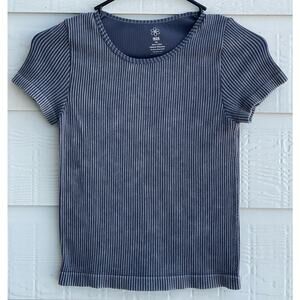 AURA Girls M/L Grey ribbed t-shirt